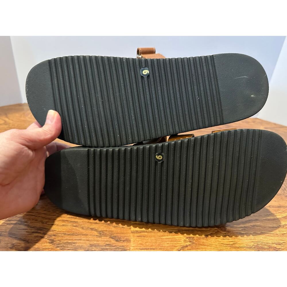 Steve Madden Mayven Leather Slides Camel Size 9 Minimalist Chic - Picture 6 of 10